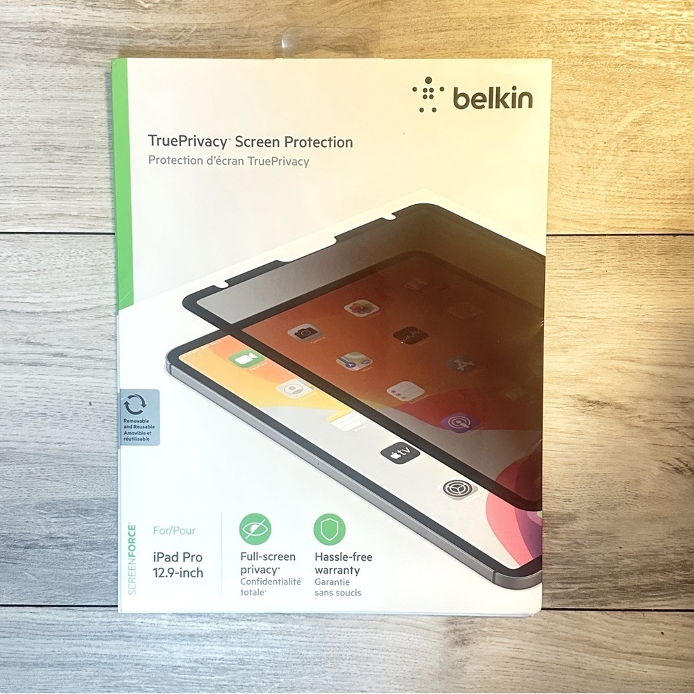 NEW Belkin Black Screen Protector for iPad Pro 12.9 Tablets True Privacy